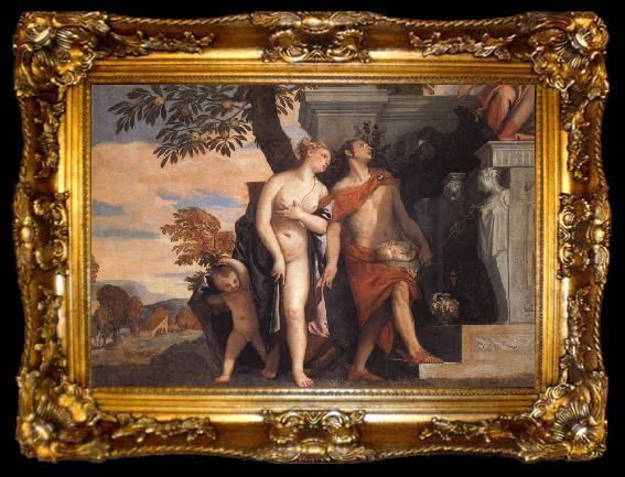 framed  Paolo Veronese Venus and Mercury Present Eros and Anteros to Jupiter, ta009-2